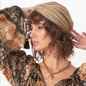 👁‍🗨✨🌙SPELL METALLIC KNIT TURBAN GOLD🌙✨